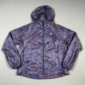 Nike ACG Jacket Womens Medium Purple Camo Nylon Full Zip Cinder Cone Windbreaker - Picture 1 of 12