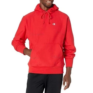 Champion Men's Shadow Red Cotton Fleece Casual Weave All Over Logo Hoodie Size L - Picture 1 of 2