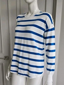 Pullover Oberteil meliert gestreift blau weiß Gr. M neu ohne Etikett  - Bild 1 von 9