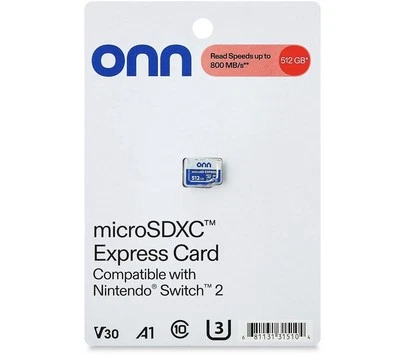 Onn 512GB Micro SD Express Card for Nintendo Switch 2, Brand New & Sealed - Image 1 of 4