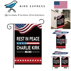 Charlie Kirk Flag Rest In Peace Garden Double Sided Flag Yard Sign 12x18in - Picture 1 of 9