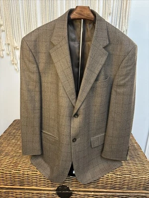 VTG Oscar De La Renta Jacket Taupe Houndstooth 95% wool 5% Cashmere Blazer 42s - Image 1 of 4