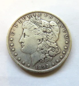 Dólar de plata Morgan 1892 - sin certificación - en muy buen estado - Imagen 1 de 3