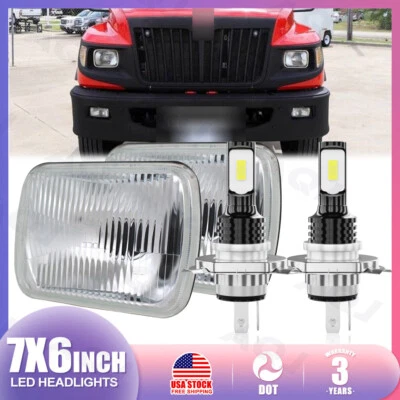 Pair 5x7'' 7x6" Led Headlights For International Harvester Terrastar Trucks - Image 1 of 4