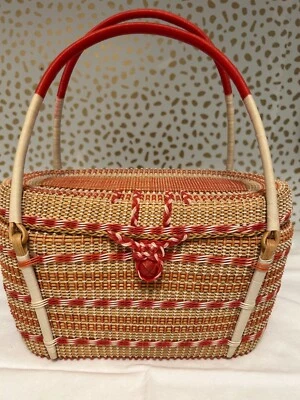 bolso tejido plástico vintage años 60 Foto 1 de 4