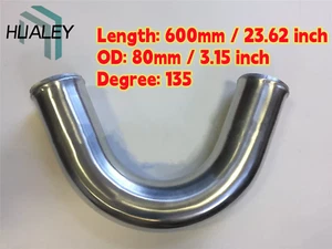 Tubo intercooler turbo de aluminio de 80 mm 3,15" 135 grados L = 600 mm - Imagen 1 de 6