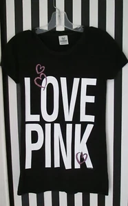 CAMISETA LARGA VICTORIA'S SECRET ROSA MUJER NEGRA/BLANCA DE COLECCIÓN BLING TALLA S ¡ENVÍO GRATUITO! - Imagen 1 de 7