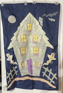 Vintage Halloween October Fall Ghost Spooky Garden Flag 27 X 40 Inch Nylon - Picture 1 of 4