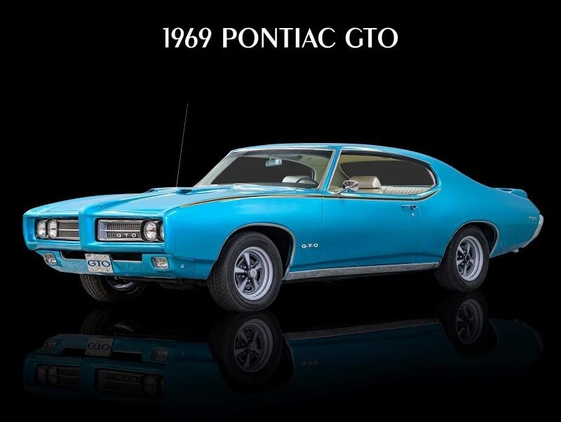 1969 庞蒂亚克 GTO 蓝色全新金属标志:12 x 16 英寸免运费 — 第 1/1 张图片