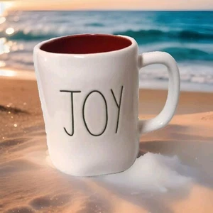 Christmas  Holiday Rae Dunn “Joy”  Mug Farmhouse Coffee Tea Cup White - Picture 1 of 4