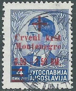 1944 OCCUPAZIONE TEDESCA MONTENEGRO USATO 0,50+2,50 SU 4 D - RA4-8 - Picture 1 of 1
