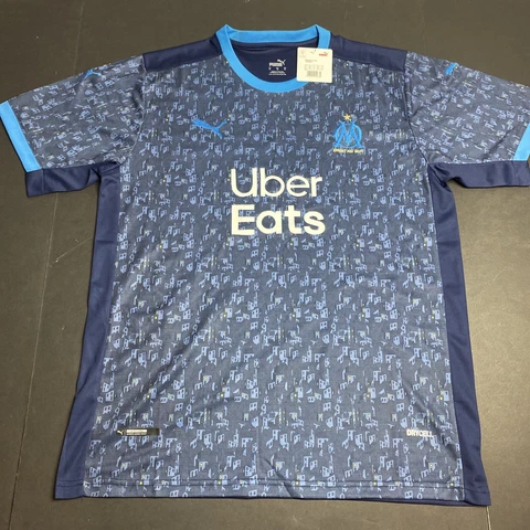 Droit Au But Marseilles UBER EAT  Puma Soccer Jersey Futbol  Blue Shirt Sz XL J6 Cover