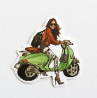 vianille - STICKER autocollant PinUp scooter  - 6  x 6 cm /