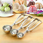 3 Size Stainless Steel Ice Cream Fruits Cookie Scoop Spoon Spring Handle Kitchen