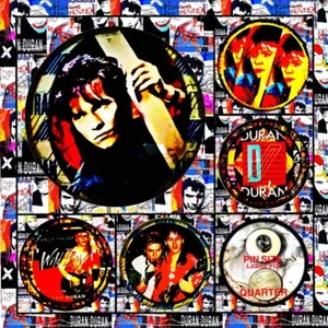 DURAN DURAN ANDY TAYLOR SPECIAL FIVE LARGE PINS AND CONCERT CHARMS - Picture 1 of 7