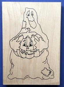 NEW! HALLOWEEN SMILING GHOST LARGE by Judith jack o'lantern eek haunted spooky - Picture 1 of 2