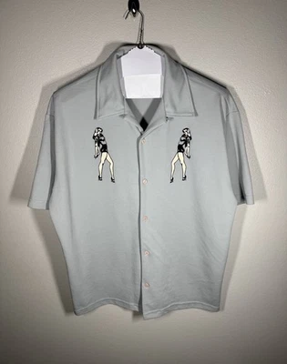 Vintage BC Ethic Camp Collar Shirt Mens Size XL “Fly Girl” Smooth Custom Fit USA - Image 1 of 4