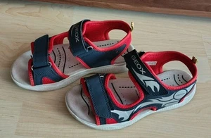 Geox Respira 🏖️ Sandalen/Schuhe 👣 Jungen 👣 Gr.36🩴 Blau/Orange/Silber-Flamme - Bild 1 von 5