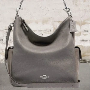 Coach C1522 Pennie Hobo Schultertasche meliert grau Wildleder & Leder wandelbar - Bild 1 von 8