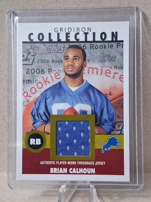 2006 Topps Heritage Rookie Premiere Brian Calhoun #GC-BC Player Worn Throwback - Image 1 of 2
