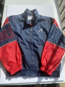 Atlanta Braves MLB Starter Jacket Size Large Embroidered Sleeve 90s Sportswear - Picture 1 of 7