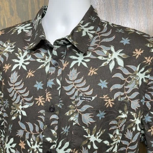 Volcom Warbler Size XL Tropical Reef Leaves Cotton Shirt Front Pocket NEW $60 - Picture 1 of 8