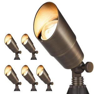 Solid Brass Outdoor Landscape Spotlights, 12V Heavy Duty Low Voltage LED Spot... - Picture 1 of 8
