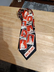 Museum Artifacts Tie Red Brown Vintage Babe Ruth Baseball Silk Handmade Rare - Picture 1 of 7