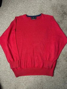 Barbour Mens Size XL Red Sweater Knitwear Pullover Made In Scotland Jumper - Picture 1 of 6