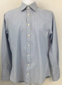 Charles Tyrwhitt 15,5/33 Langarm Button Down blau kariert Slim Fit - Bild 1 von 10