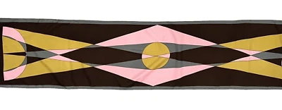 De Colección Trevira Star Geretek Marrón Rosa Plata Oro MCM Bufanda Geométrica Poliéster Foto 1 de 4