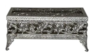 Hollywood Regency Silver Metal Filigree Small Tissue Box Holder Purse Size - Picture 1 of 7