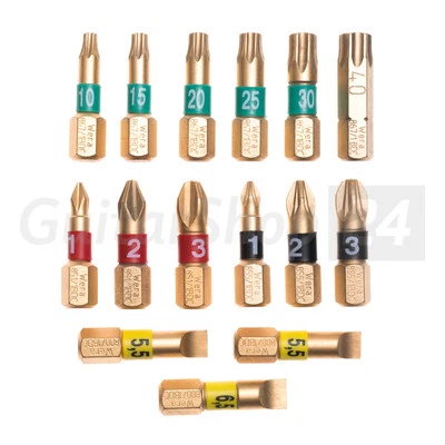 WERA Diamant Bit 1/4" alle Größen - Pozidriv PZ PH Torx TX Schlitz - Torsion BDC - Bild 1 von 4