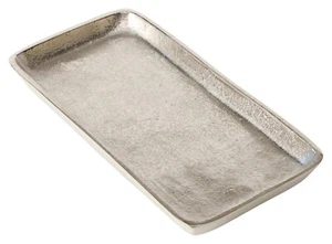 Deko-Tablett Tablett Servierteller Aluminium Silbergrau 29 x 14,5 cm - Bild 1 von 2
