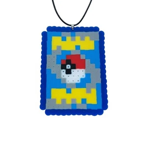 Perler Pokemon Pokeball Festival Handmade Kandi Hama Bead EDC EDM Keychain - Picture 1 of 1