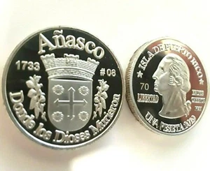 Peseta Añasco 2019 Serie Pueblos Puerto Rico Plata Boricua Silver Quarter 1/100 - Bild 1 von 12