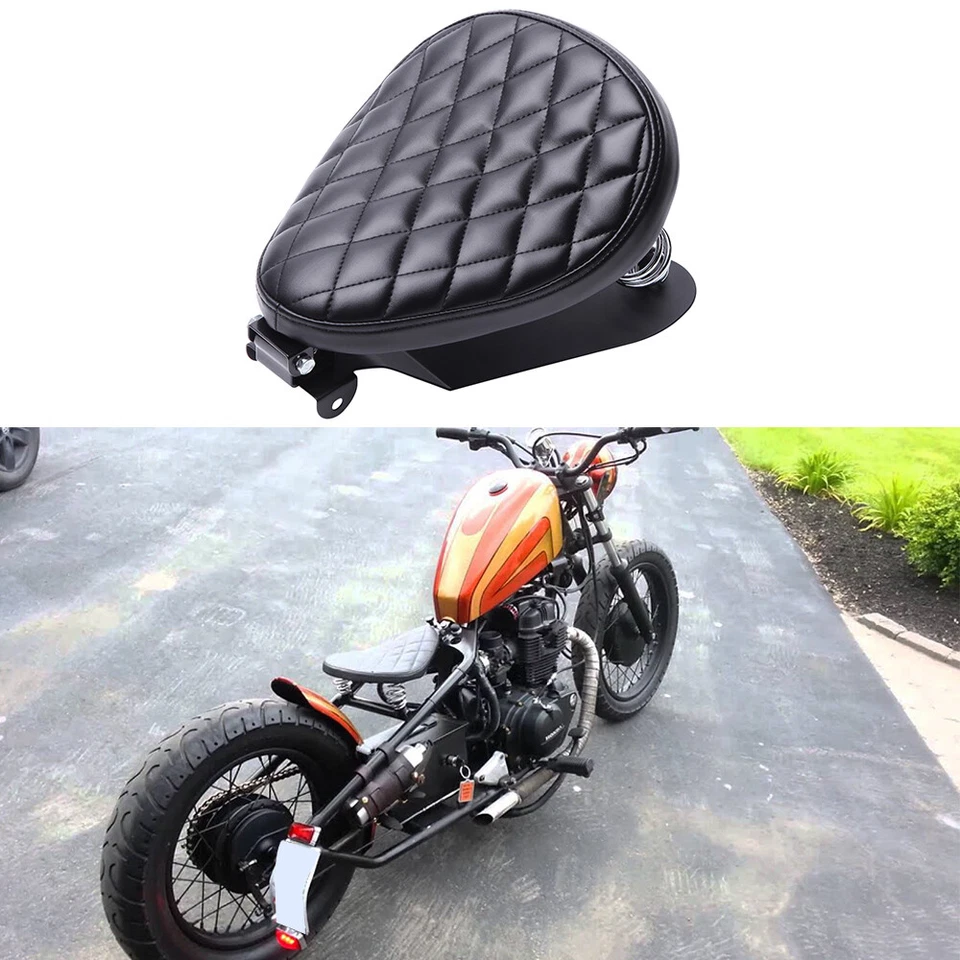 Muelle de asiento individual para motocicleta con soporte base para bobber Honda CM250C CM400E CM450E Foto 1 de 4
