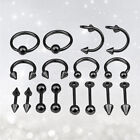 16 PCS/Set Jewelry Nose Hoop Barbell Stud Perforation