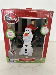 Disney Frozen Olaf Snowman~Outdoor Lawn Airblown Inflatable Blow Up LED 5’ - Picture 1 of 8