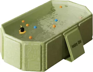 Foldable Kids Bathtub for Infants to Toddler with Non-Slip Base Green,Easy Stora - Picture 1 of 8