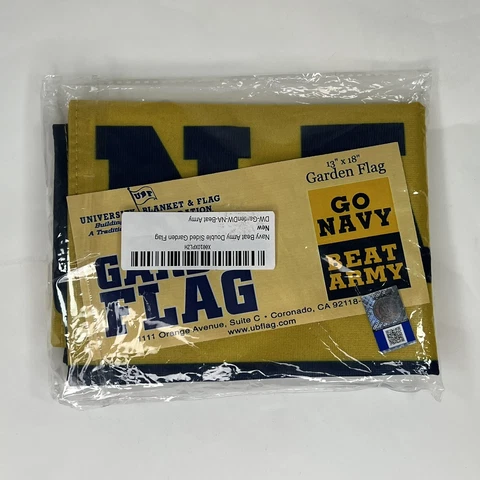 US Navy Beat Army Garden Flag 13” x 18” Double Sided Yard Banner NEW SEALED Cover