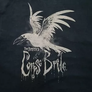 Vintage Corpse Bride T Shirt Mens Large 05 Tim Burton Raven Original Movie Promo - Picture 1 of 7