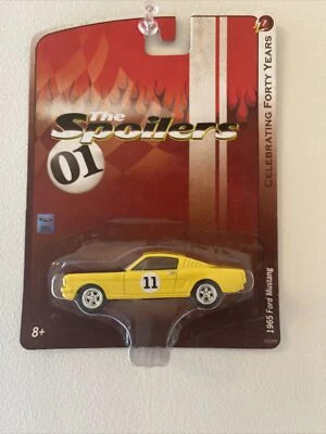 JOHNNY LIGHTNING THE SPOILERS  1965 FORD MUSTANG Yellow #11 Race Car 1:64 - Image 1 of 2