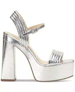 JESSICA SIMPSON JS-BAUTISTA Sandals Silver New - Picture 1 of 4