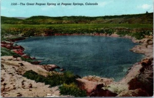 1940s Vtg CO Postcard The Great Pagosa Spring at Pogosa Springs Big Spring - Picture 1 of 2