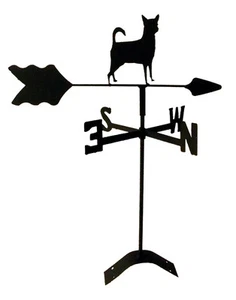 chihuahua weathervane black wrought iron look roof mount made in usa TLS1008RM - Picture 1 of 2
