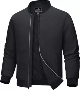 Men's Winter Windproof Quilted Bomber Jacket Casual Zip-Up Padded Coat - Picture 1 of 6