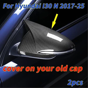 Carbon Fiber ABS Door Rearview Mirror Cover Trim Caps for Hyundai I30 N 2017-25 - Picture 1 of 5