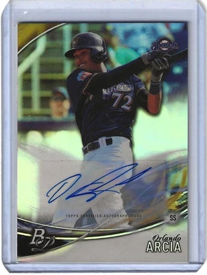 Autógrafos Bowman Platinum 2016 #TPA-OA Orlando Arcia Top Prospects Foto 1 de 2