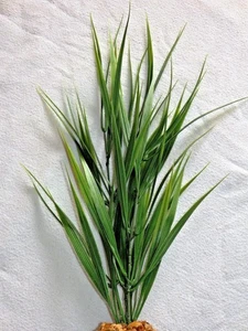 15" Medium WILD GRASS 3-stem Soft Plastic Plant, Stone Base, Lower Forty Farm, u - Picture 1 of 4